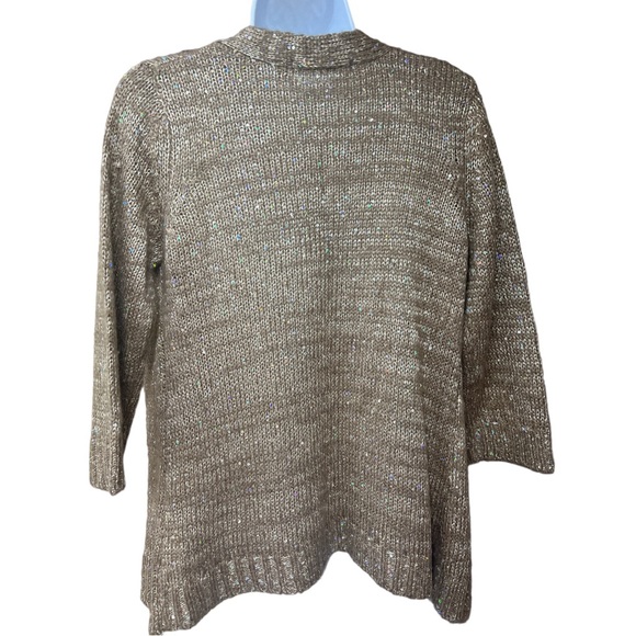 SzPM NY Collection Sequined Open Front Sweater - Picture 6 of 7